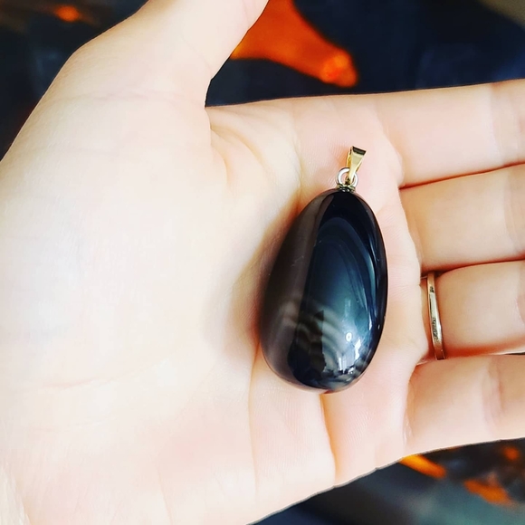 Natural Black Agate Pendant 🤩 - Picture 3 of 3